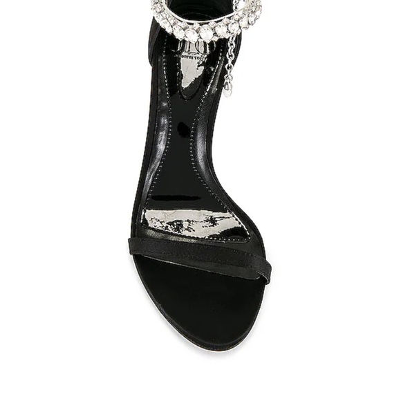 Satin heels with crystal embellished ankle strap - Picture 5 of 5